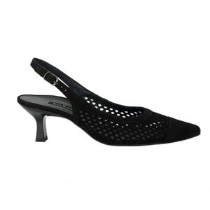 Slingpumps. Black Suede leather sandals. New In Box. US sizes